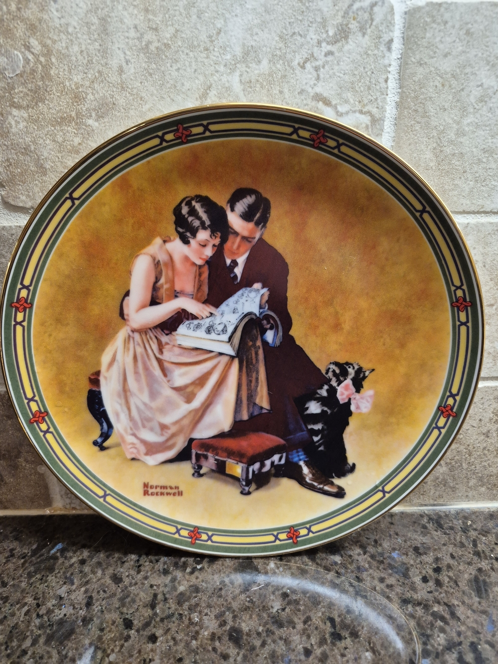 Norman Rockwell Collector Plate A Couple's Commitment American Dream Knowles EUC